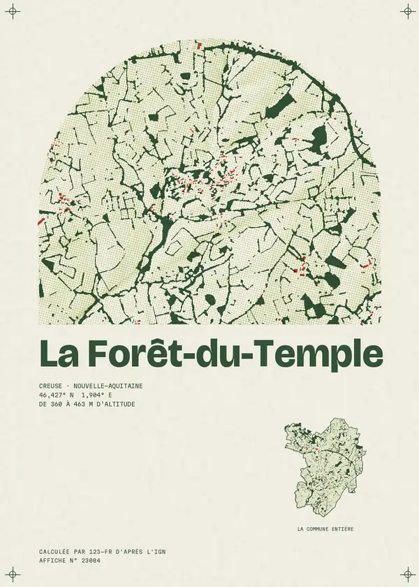 Affiche de La Forêt-du-Temple, calculée par 123-fr d'après l'IGN