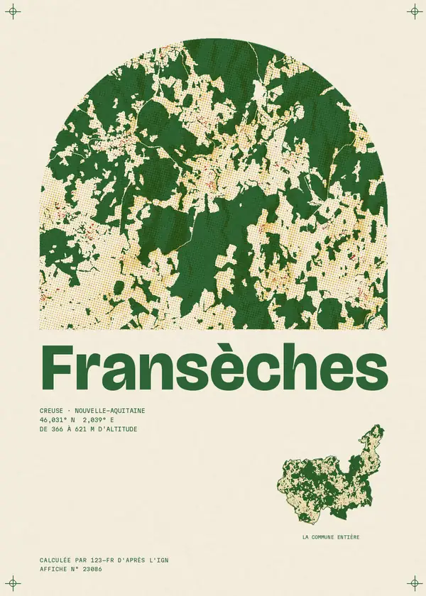 Affiche de Fransèches, calculée par 123-fr d'après l'IGN