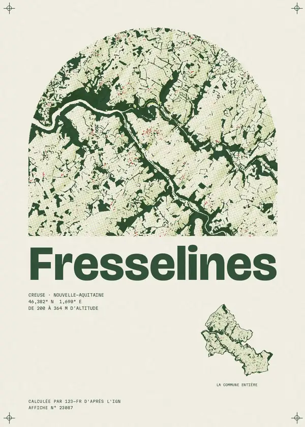 Affiche de Fresselines, calculée par 123-fr d'après l'IGN
