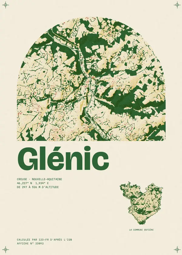 Affiche de Glénic, calculée par 123-fr d'après l'IGN
