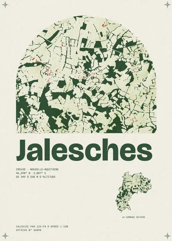 Affiche de Jalesches, calculée par 123-fr d'après l'IGN