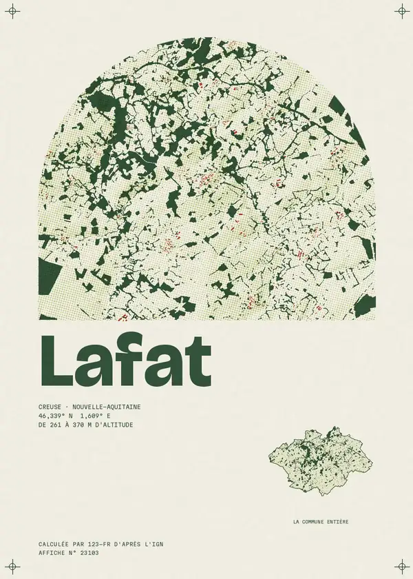 Affiche de Lafat, calculée par 123-fr d'après l'IGN