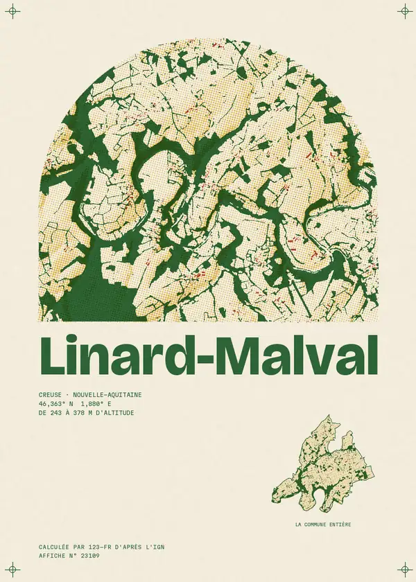 Affiche de Linard-Malval, calculée par 123-fr d'après l'IGN
