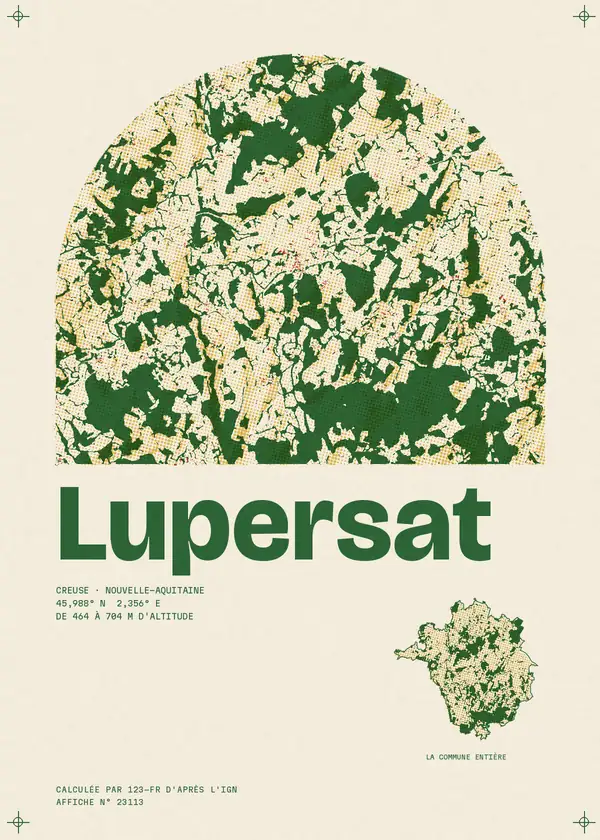 Affiche de Lupersat, calculée par 123-fr d'après l'IGN
