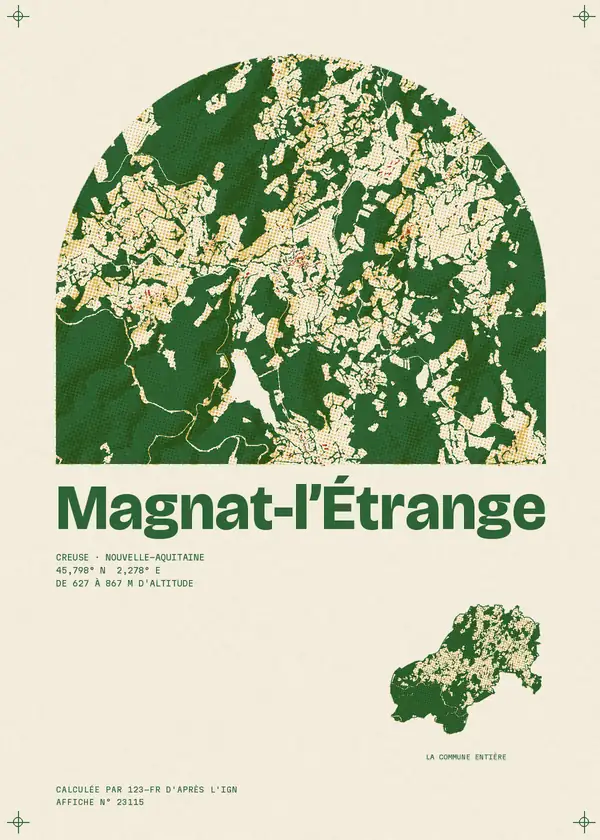Affiche de Magnat-l'Étrange, calculée par 123-fr d'après l'IGN