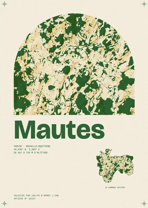 Affiche de Mautes, calculée par 123-fr d'après l'IGN