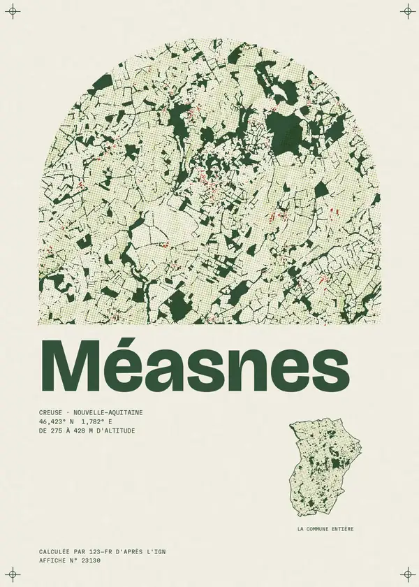 Affiche de Méasnes, calculée par 123-fr d'après l'IGN