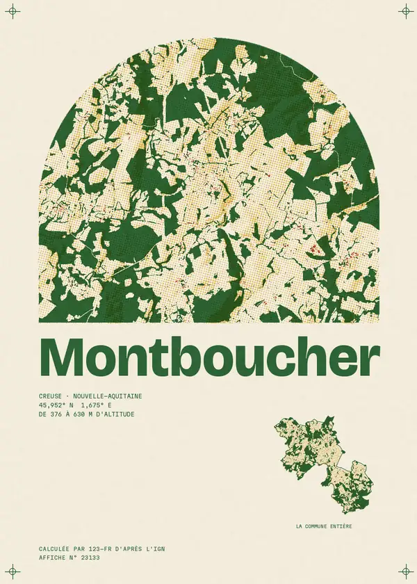 Affiche de Montboucher, calculée par 123-fr d'après l'IGN