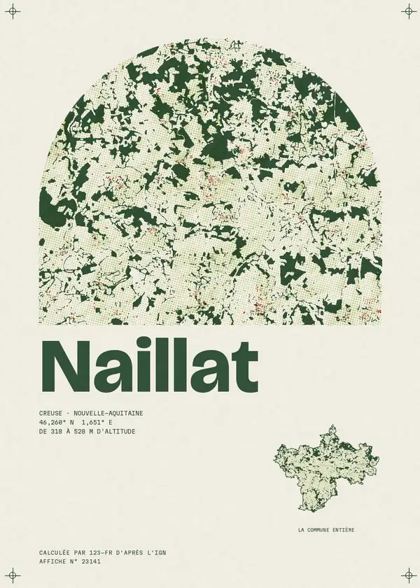 Affiche de Naillat, calculée par 123-fr d'après l'IGN