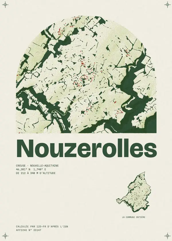 Affiche de Nouzerolles, calculée par 123-fr d'après l'IGN