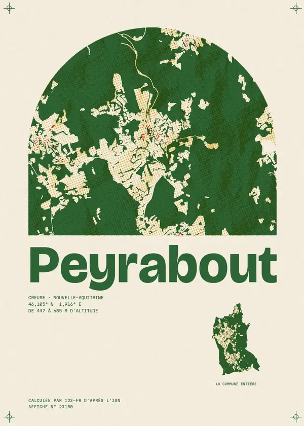 Affiche de Peyrabout, calculée par 123-fr d'après l'IGN