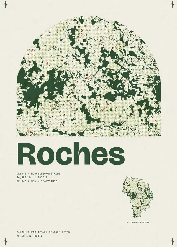 Affiche de Roches, calculée par 123-fr d'après l'IGN