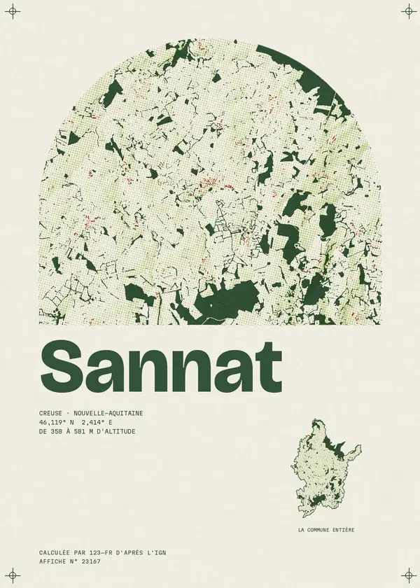 Affiche de Sannat, calculée par 123-fr d'après l'IGN