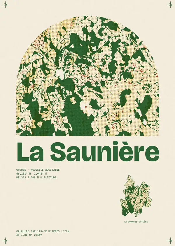 Affiche de La Saunière, calculée par 123-fr d'après l'IGN