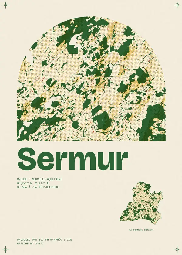 Affiche de Sermur, calculée par 123-fr d'après l'IGN