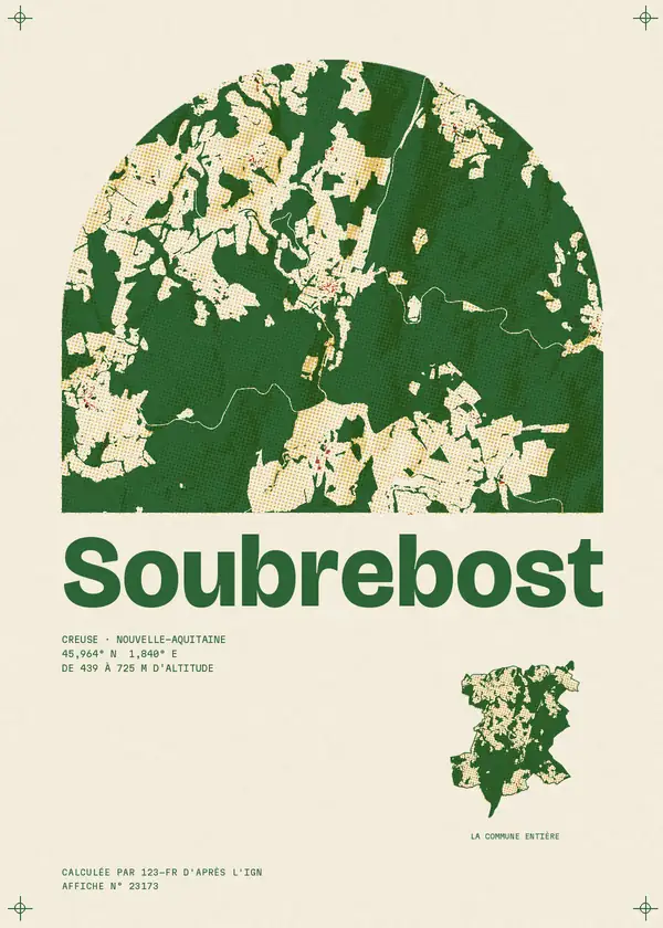 Affiche de Soubrebost, calculée par 123-fr d'après l'IGN