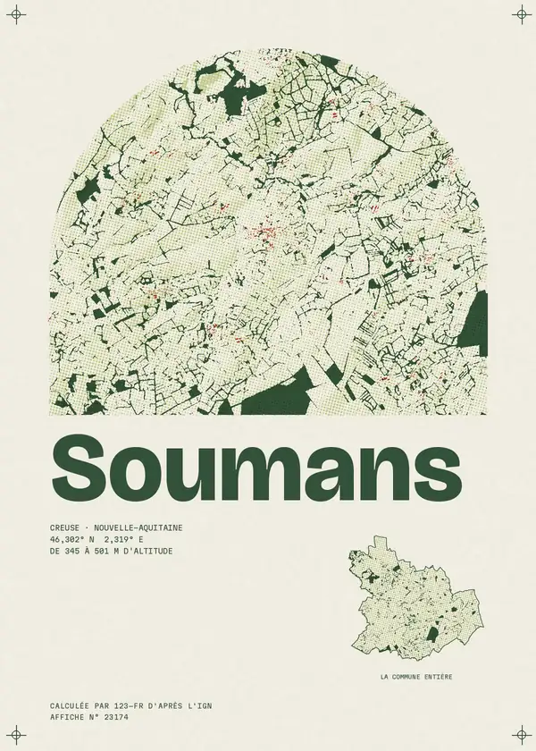 Affiche de Soumans, calculée par 123-fr d'après l'IGN
