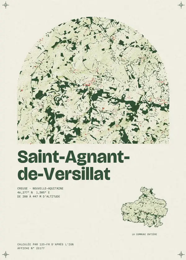 Affiche de Saint-Agnant-de-Versillat, calculée par 123-fr d'après l'IGN