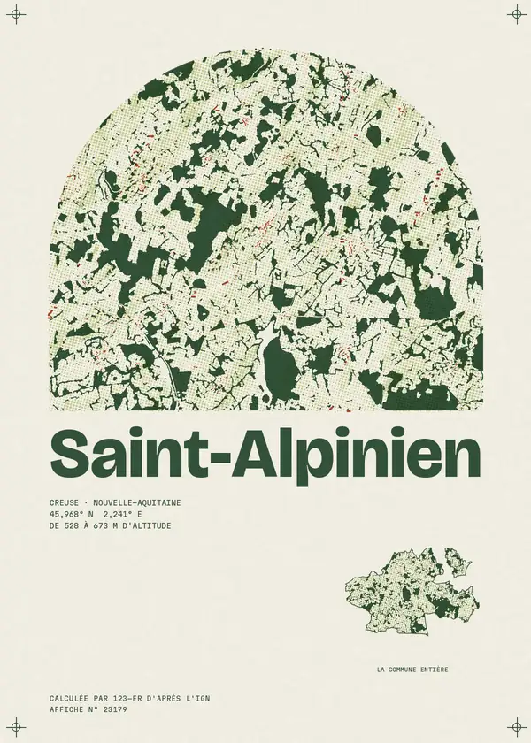 Affiche de Saint-Alpinien, calculée par 123-fr d'après l'IGN