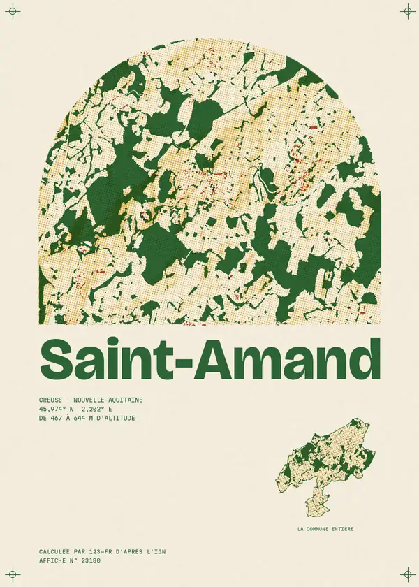 Affiche de Saint-Amand, calculée par 123-fr d'après l'IGN