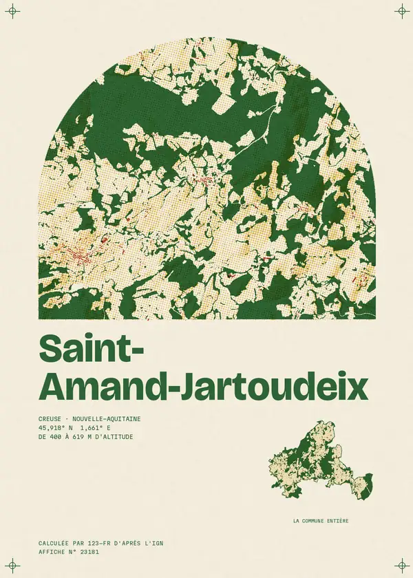Affiche de Saint-Amand-Jartoudeix, calculée par 123-fr d'après l'IGN