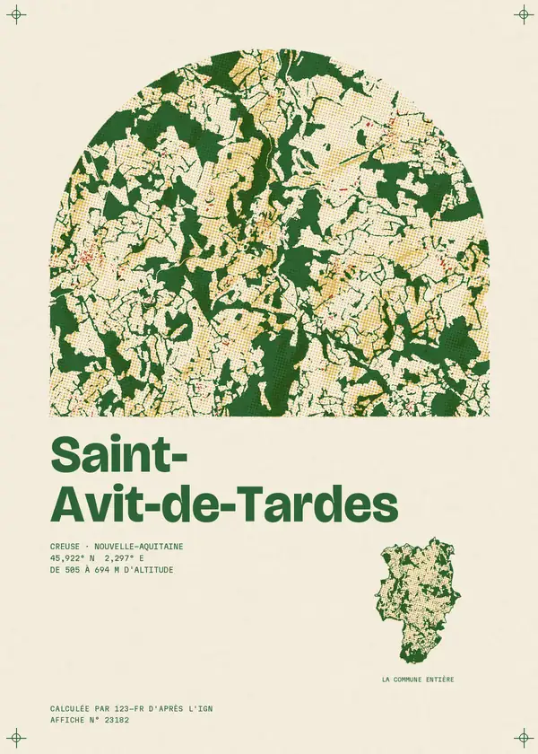 Affiche de Saint-Avit-de-Tardes, calculée par 123-fr d'après l'IGN