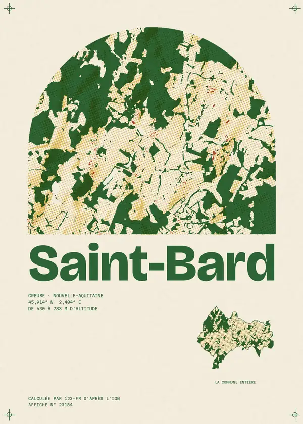 Affiche de Saint-Bard, calculée par 123-fr d'après l'IGN