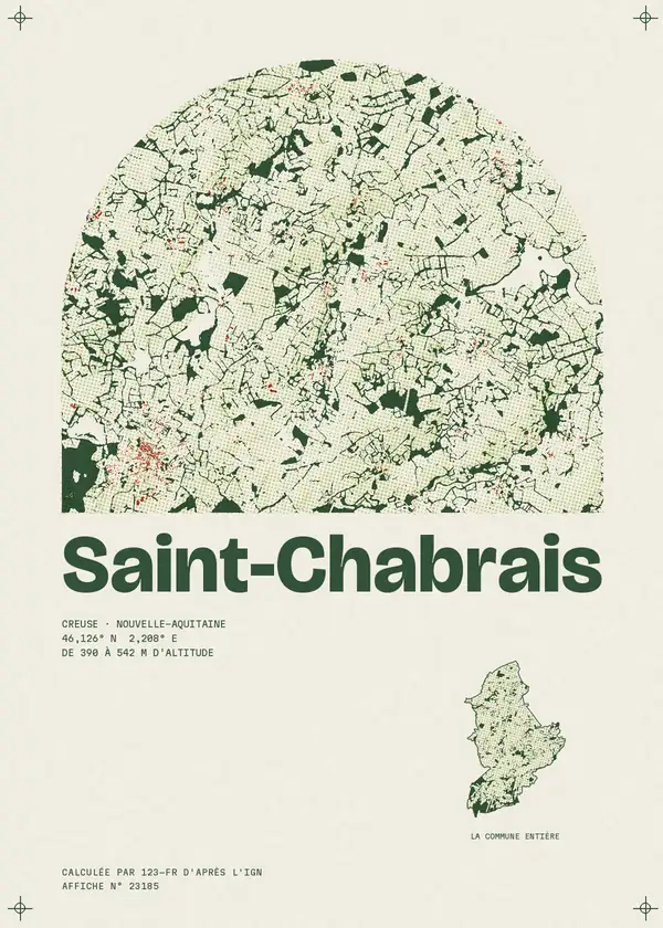 Affiche de Saint-Chabrais, calculée par 123-fr d'après l'IGN