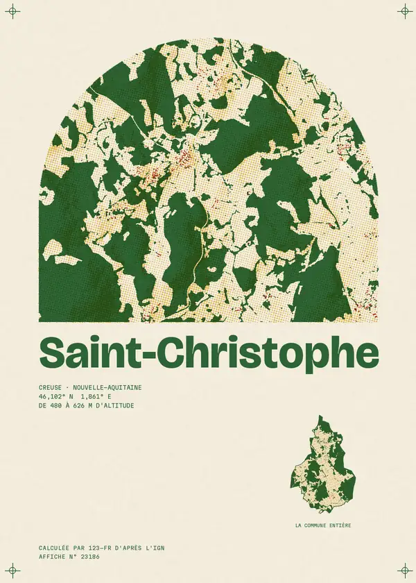 Affiche de Saint-Christophe, calculée par 123-fr d'après l'IGN