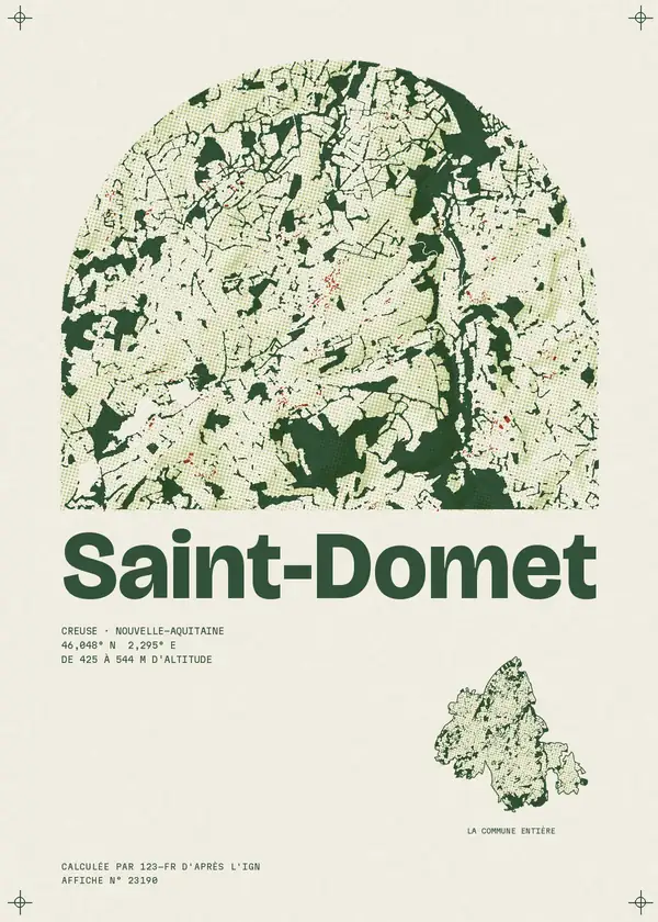 Affiche de Saint-Domet, calculée par 123-fr d'après l'IGN