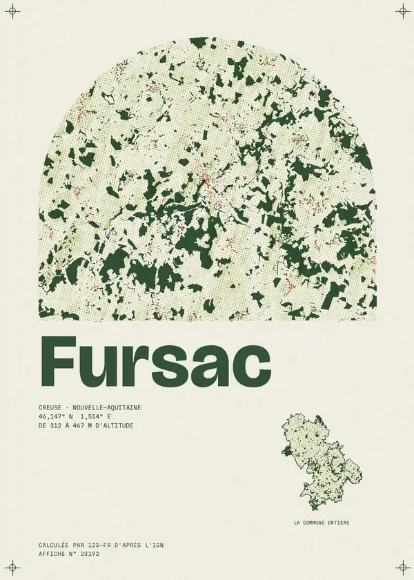 Affiche de Fursac, calculée par 123-fr d'après l'IGN