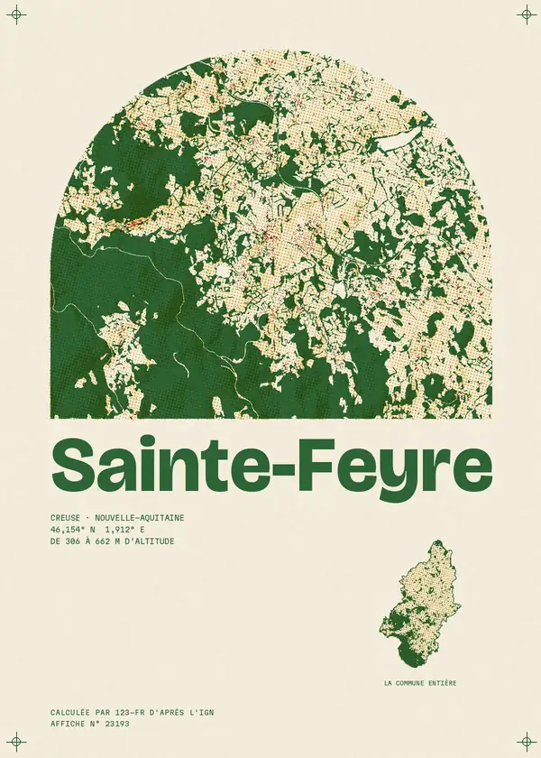 Affiche de Sainte-Feyre, calculée par 123-fr d'après l'IGN
