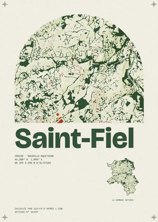 Affiche de Saint-Fiel, calculée par 123-fr d'après l'IGN