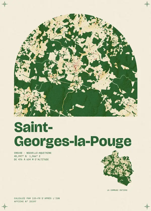Affiche de Saint-Georges-la-Pouge, calculée par 123-fr d'après l'IGN
