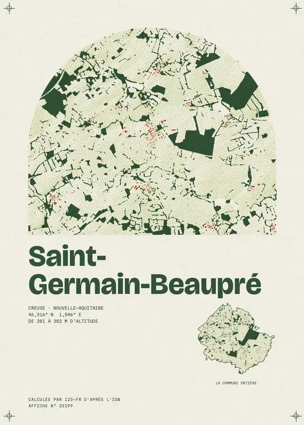 Affiche de Saint-Germain-Beaupré, calculée par 123-fr d'après l'IGN