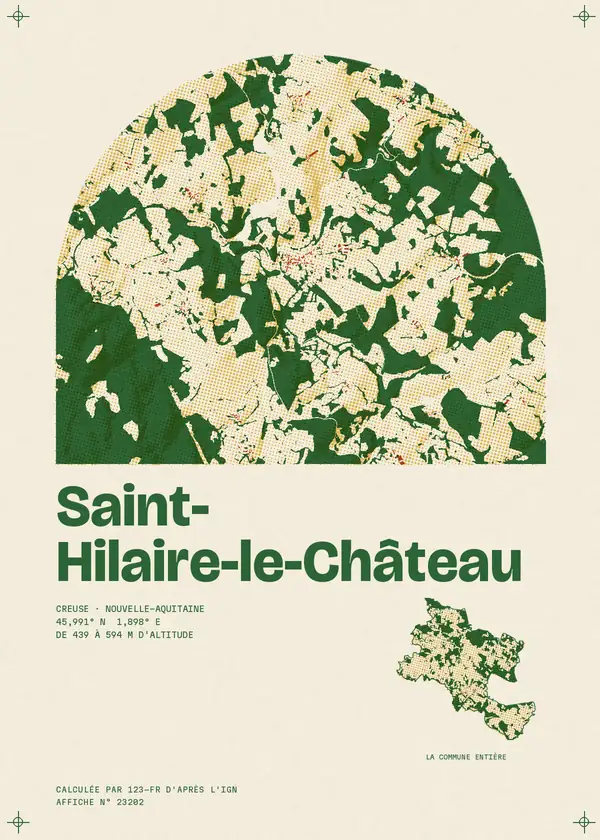 Affiche de Saint-Hilaire-le-Château, calculée par 123-fr d'après l'IGN