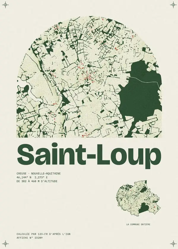 Affiche de Saint-Loup, calculée par 123-fr d'après l'IGN