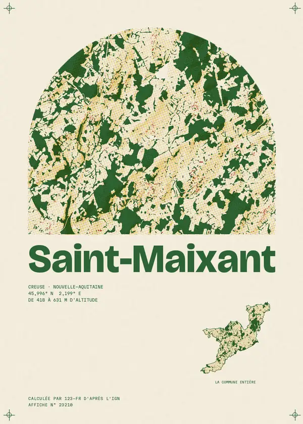 Affiche de Saint-Maixant, calculée par 123-fr d'après l'IGN