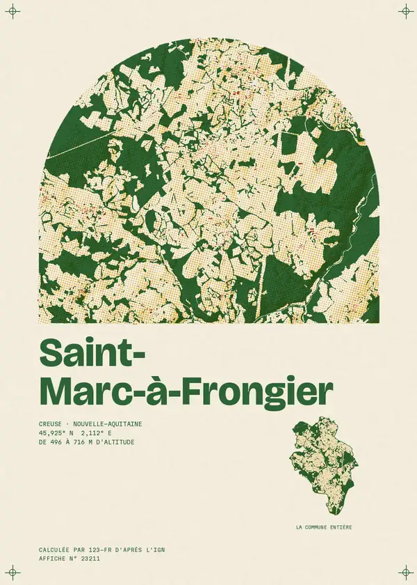Affiche de Saint-Marc-à-Frongier, calculée par 123-fr d'après l'IGN