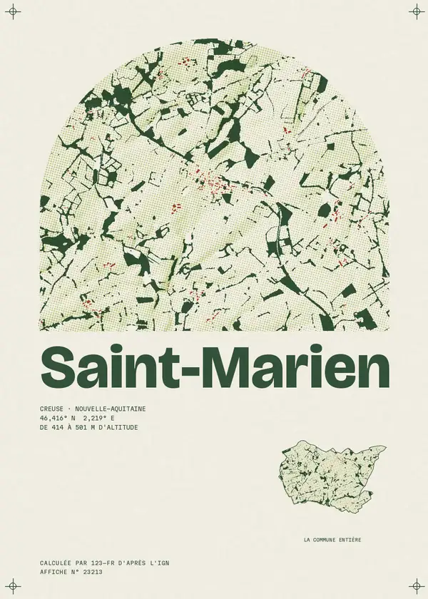 Affiche de Saint-Marien, calculée par 123-fr d'après l'IGN