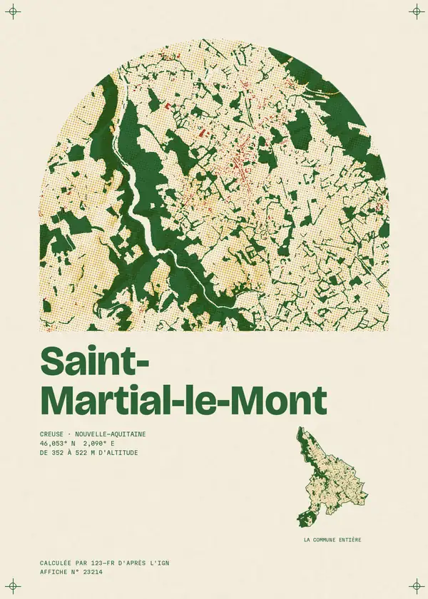Affiche de Saint-Martial-le-Mont, calculée par 123-fr d'après l'IGN