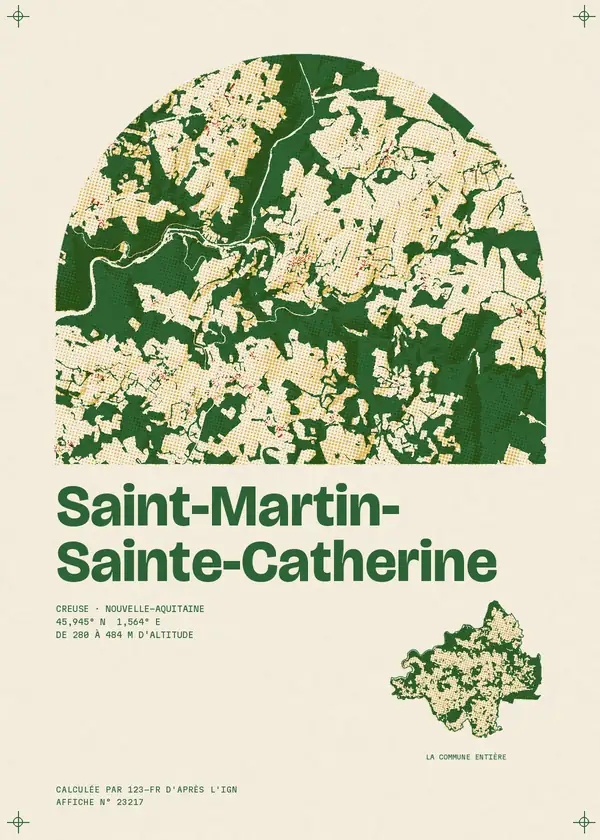Affiche de Saint-Martin-Sainte-Catherine, calculée par 123-fr d'après l'IGN