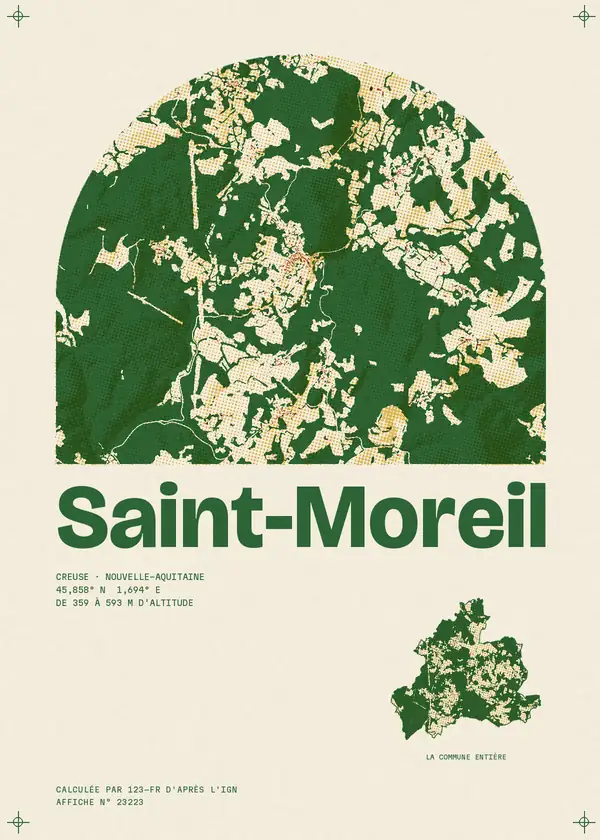 Affiche de Saint-Moreil, calculée par 123-fr d'après l'IGN