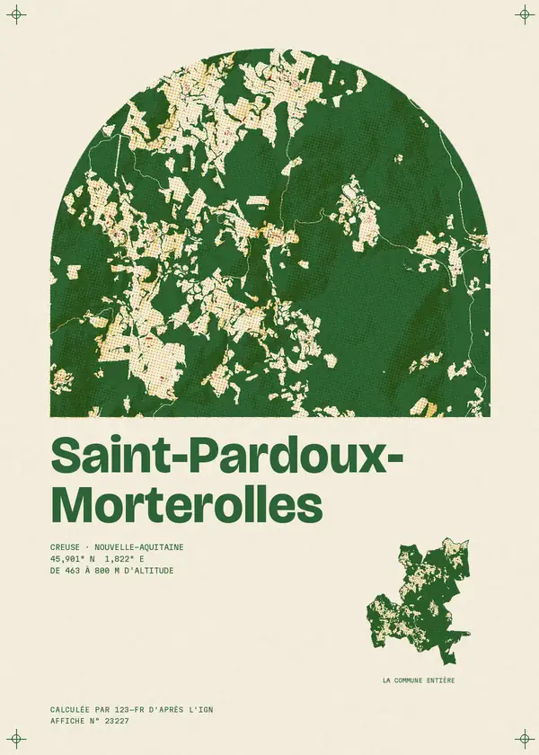 Affiche de Saint-Pardoux-Morterolles, calculée par 123-fr d'après l'IGN