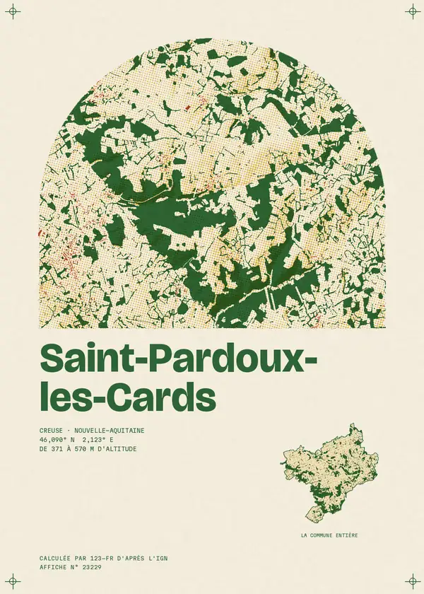 Affiche de Saint-Pardoux-les-Cards, calculée par 123-fr d'après l'IGN