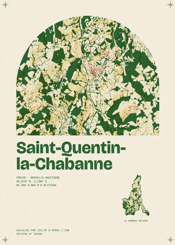 Affiche de Saint-Quentin-la-Chabanne, calculée par 123-fr d'après l'IGN
