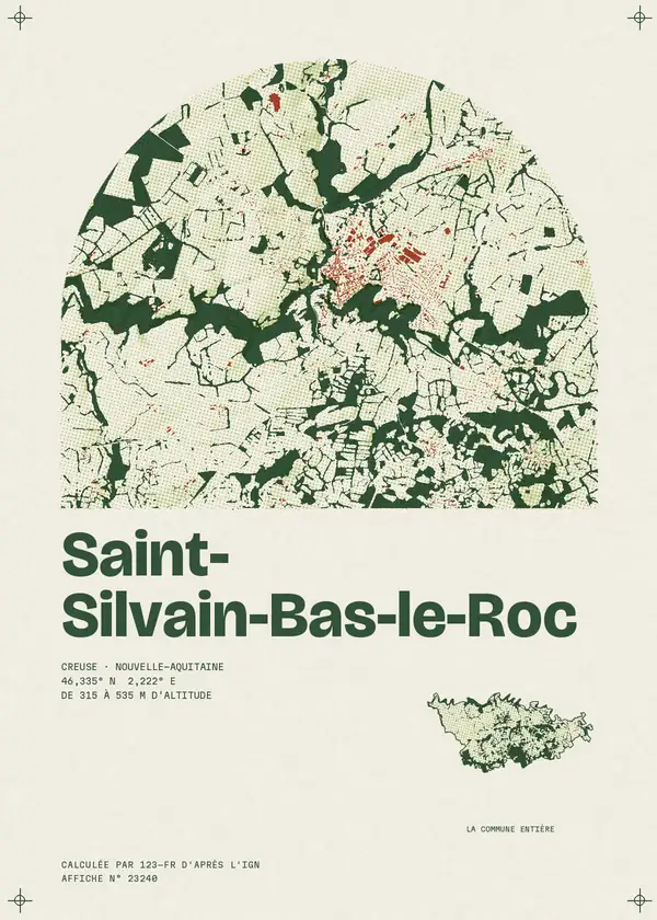 Affiche de Saint-Silvain-Bas-le-Roc, calculée par 123-fr d'après l'IGN