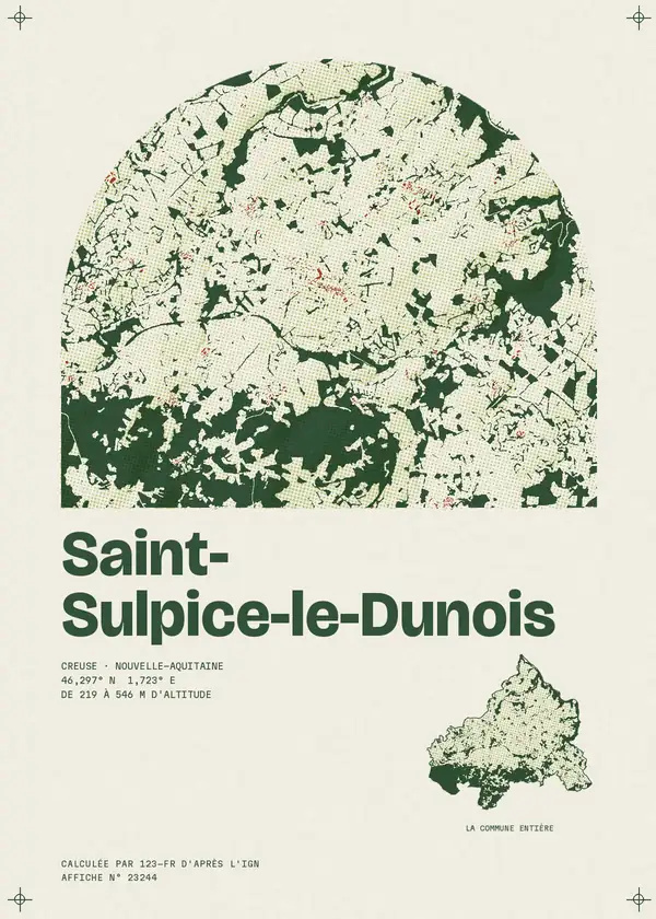 Affiche de Saint-Sulpice-le-Dunois, calculée par 123-fr d'après l'IGN