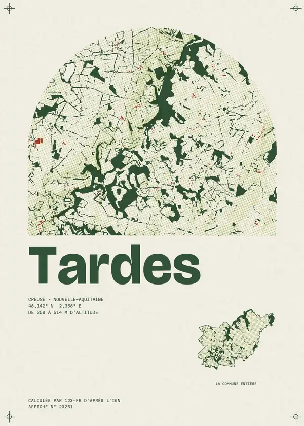 Affiche de Tardes, calculée par 123-fr d'après l'IGN