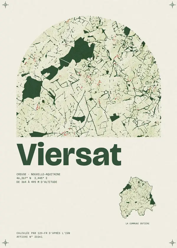 Affiche de Viersat, calculée par 123-fr d'après l'IGN